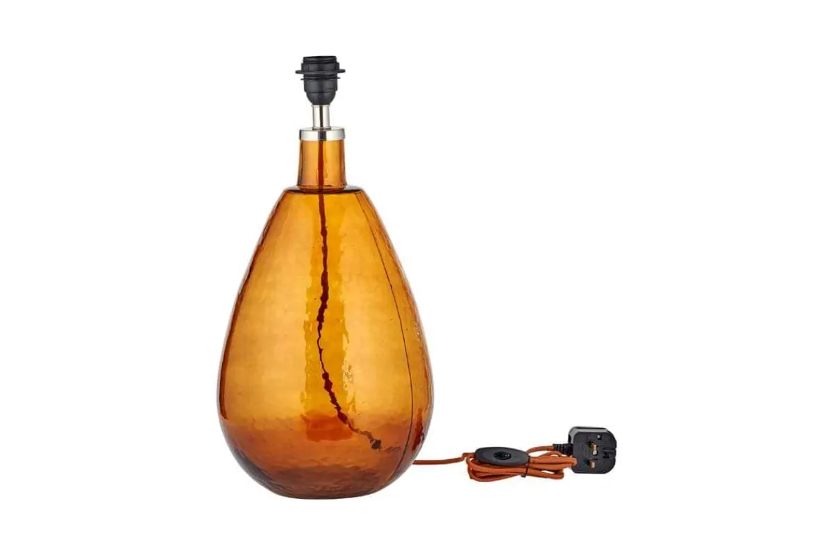 Table Lamps^Nkuku Baba Recycled Glass Lamp - - Large Tall Burnt Amber