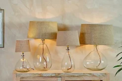 Table Lamps^Nkuku Baba Recycled Glass Lamp - Clear - Small Tall Clear Glass