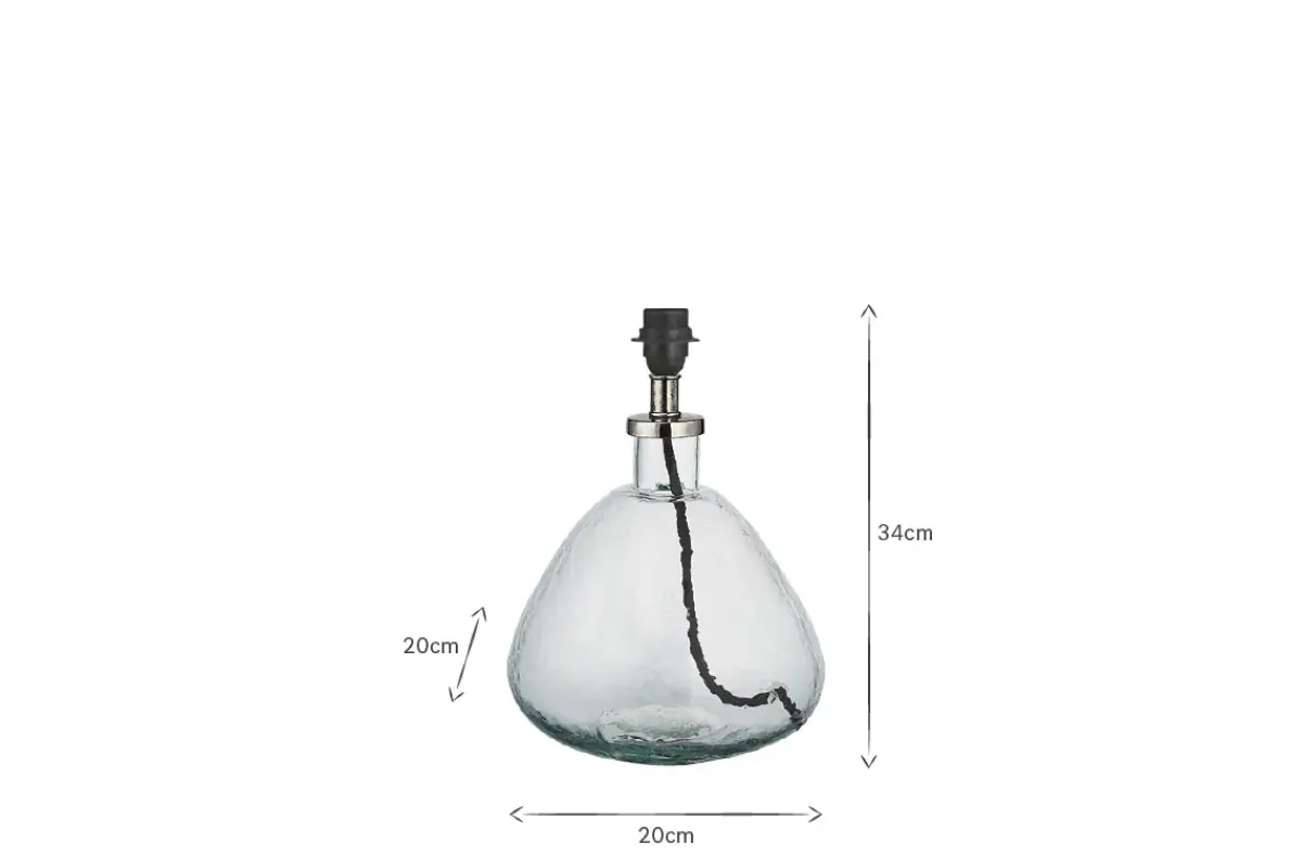 Table Lamps|Bedroom^Nkuku Baba Recycled Glass Lamp - Clear - Small Wide Clear Glass