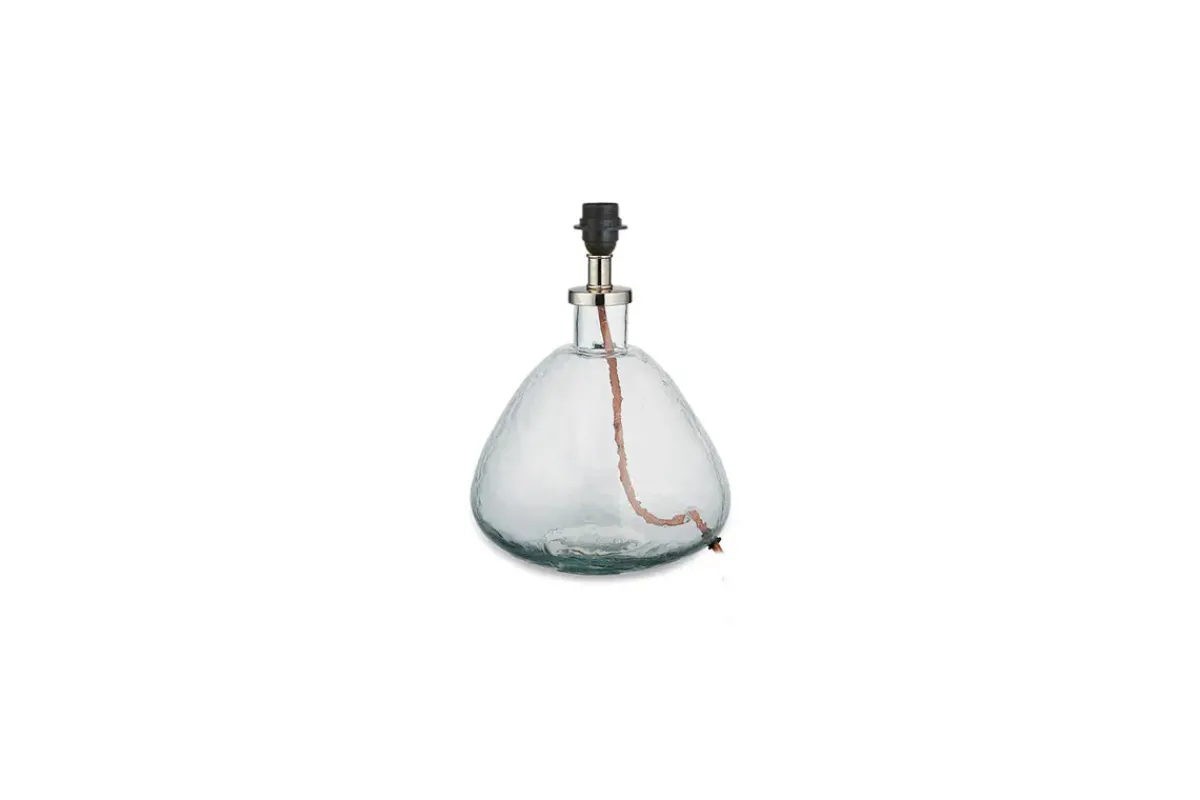 Table Lamps|Bedroom^Nkuku Baba Recycled Glass Lamp - Clear - Small Wide Clear Glass