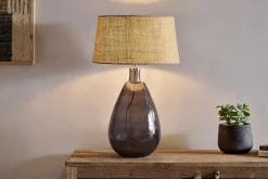 Table Lamps^Nkuku Baba Recycled Glass Table Lamp - - Large Tall Smoke
