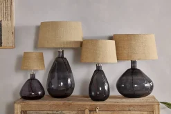 Table Lamps^Nkuku Baba Recycled Glass Table Lamp - - Large Tall Smoke
