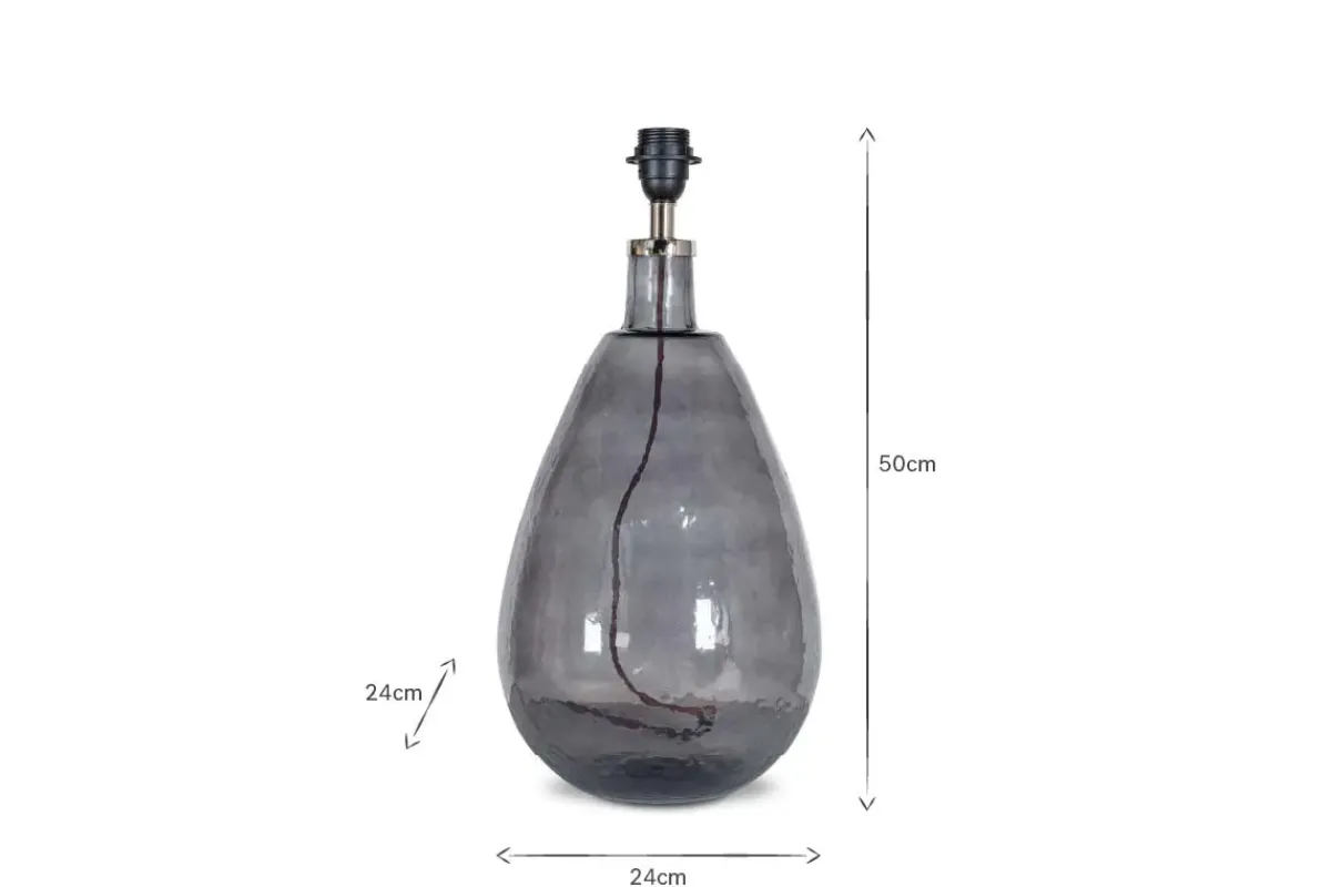 Table Lamps^Nkuku Baba Recycled Glass Table Lamp - - Large Tall Smoke