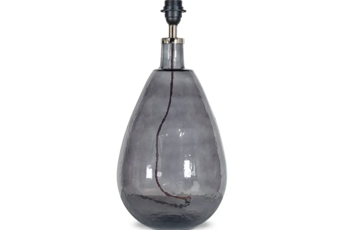 Table Lamps^Nkuku Baba Recycled Glass Table Lamp - - Large Tall Smoke