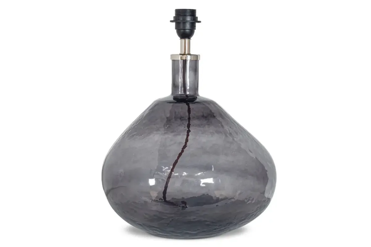 Table Lamps^Nkuku Baba Recycled Glass Table Lamp - - Large Wide Smoke