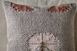 Decorative Home Accessories|Bedroom Textiles^Nkuku Bagru Wool & Cotton Cushion Cover - Soft Grey