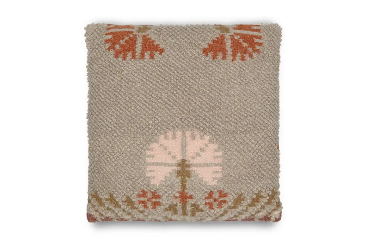 Decorative Home Accessories|Bedroom Textiles^Nkuku Bagru Wool & Cotton Cushion Cover - Soft Grey
