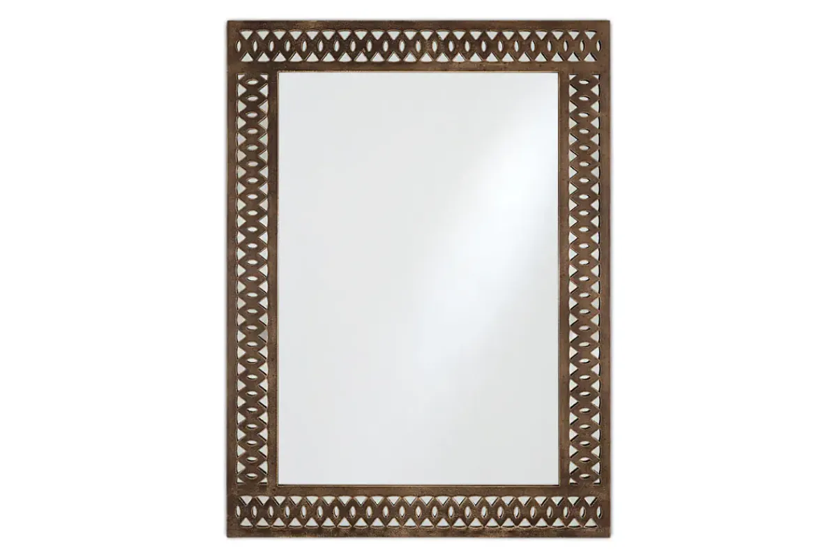 Garden Décor^Nkuku Bahula Decorative Outdoor Mirror - Rust