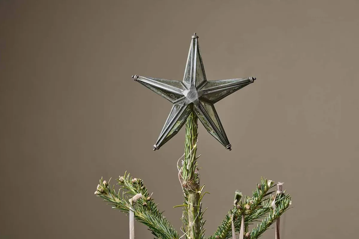Tree Toppers|Baubles & Tree Decorations^Nkuku Bakara Star Tree Topper - Antique Silver