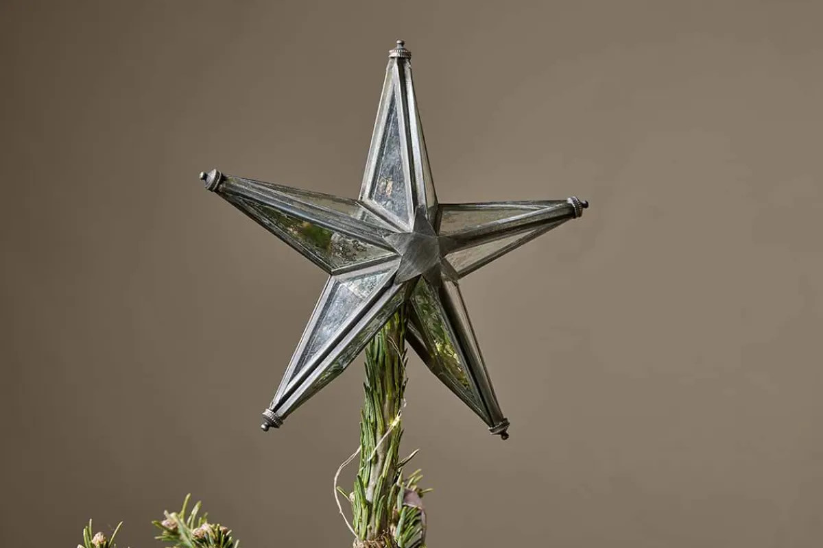 Tree Toppers|Baubles & Tree Decorations^Nkuku Bakara Star Tree Topper - Antique Silver