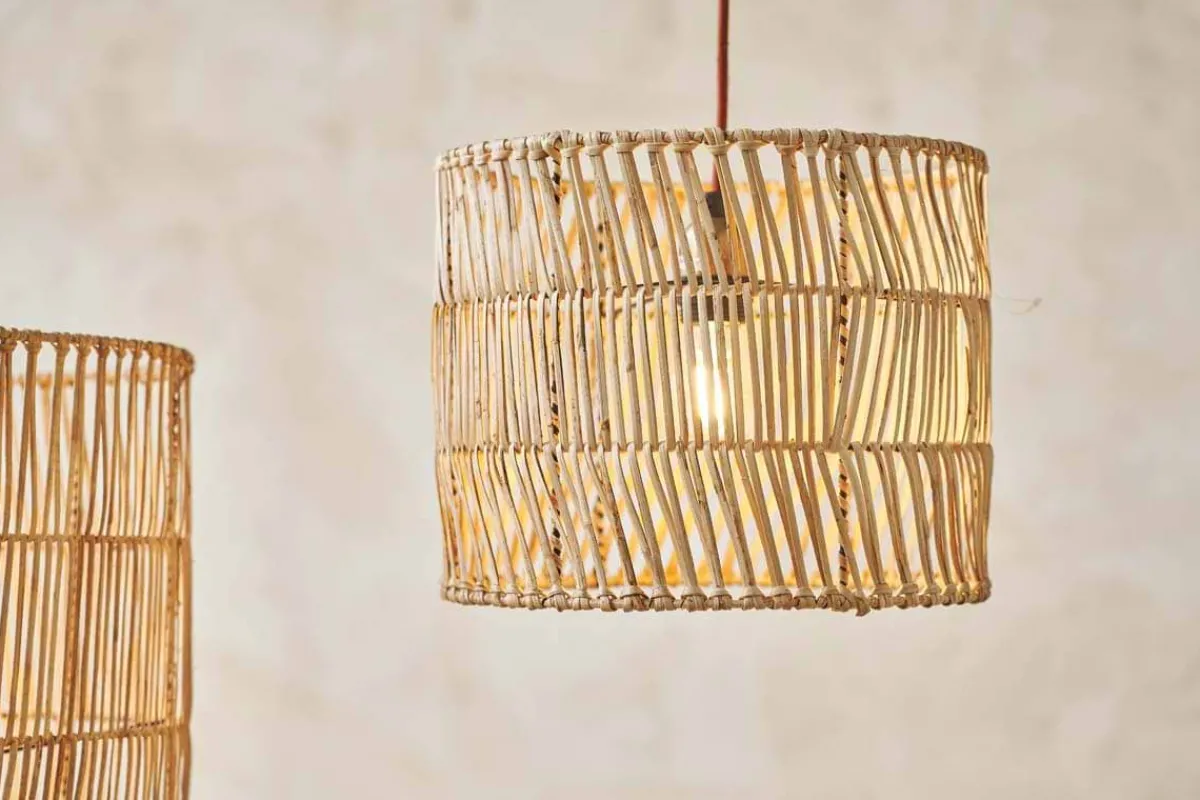 Lampshades|Pendant Shades^Nkuku Banso Wicker Lampshade - Natural - Medium