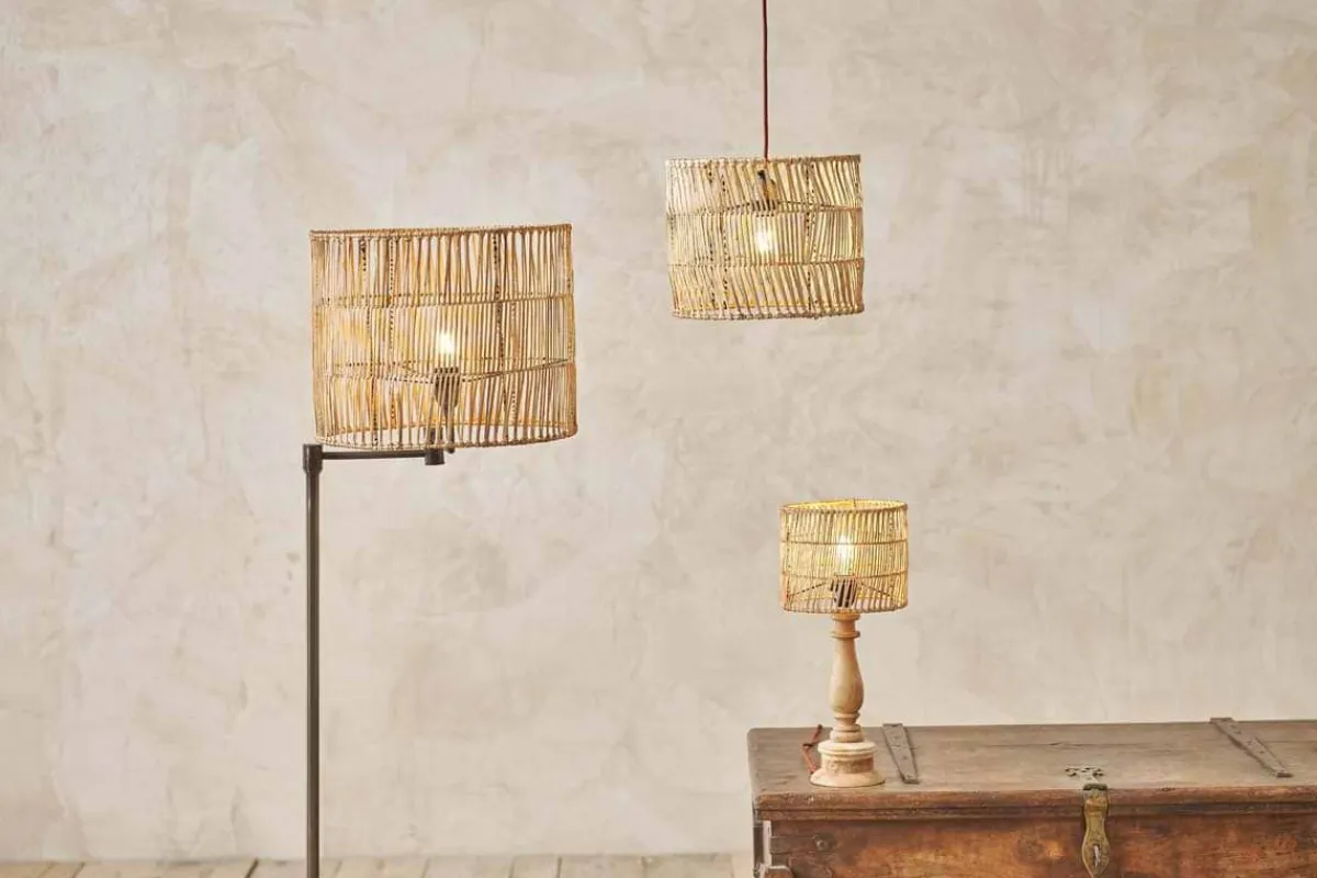 Lampshades|Pendant Shades^Nkuku Banso Wicker Lampshade - Natural - Medium