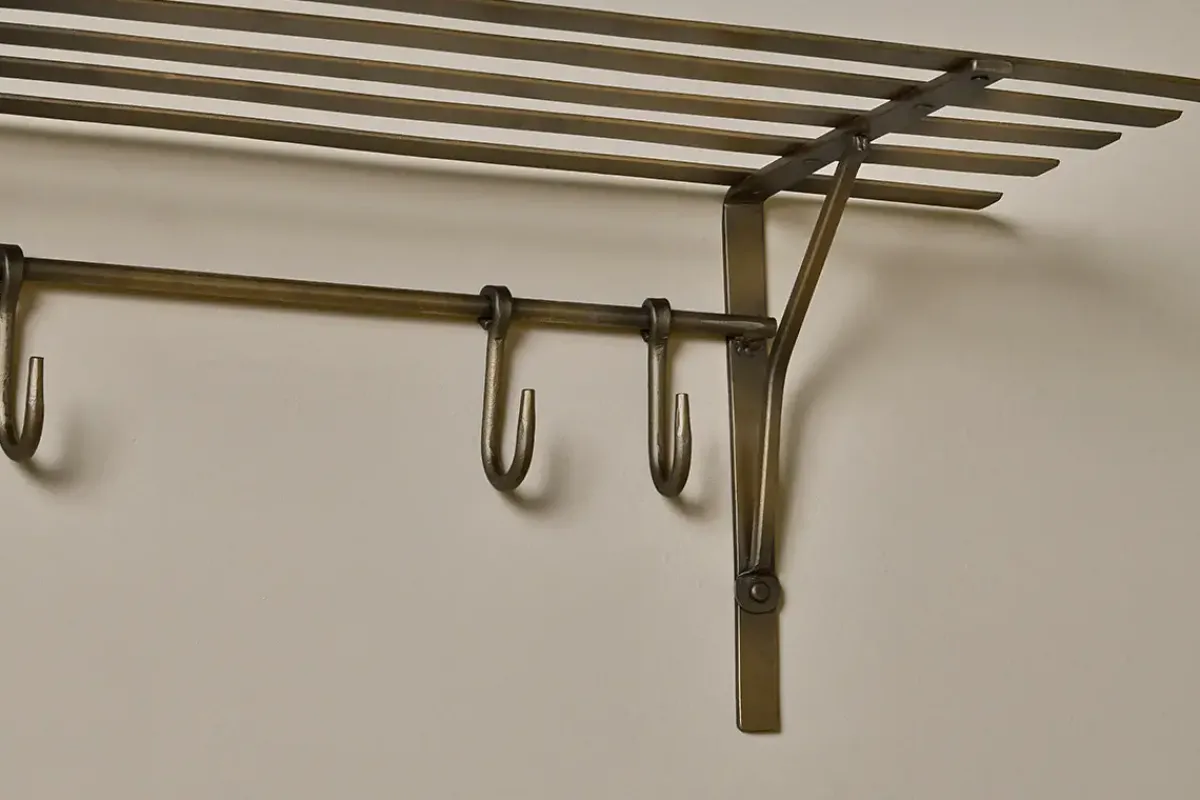 Kitchen Storage|Storage & Shelving^Nkuku Basti Iron Storage Shelf - Antique Brass
