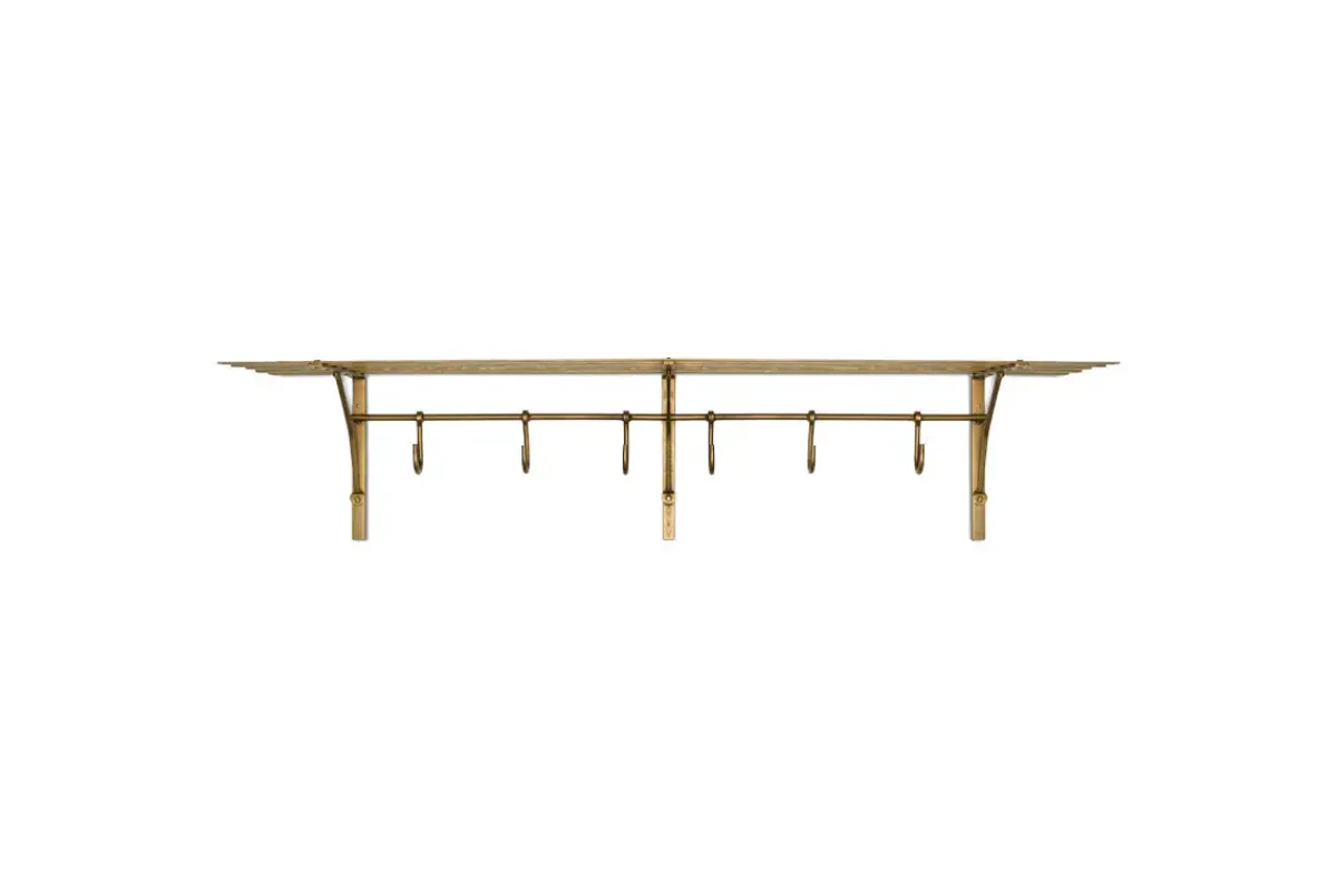 Kitchen Storage|Storage & Shelving^Nkuku Basti Iron Storage Shelf - Antique Brass