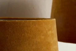 Lampshades^Nkuku Batakha Velvet & Linen Lampshade - Dark Ochre