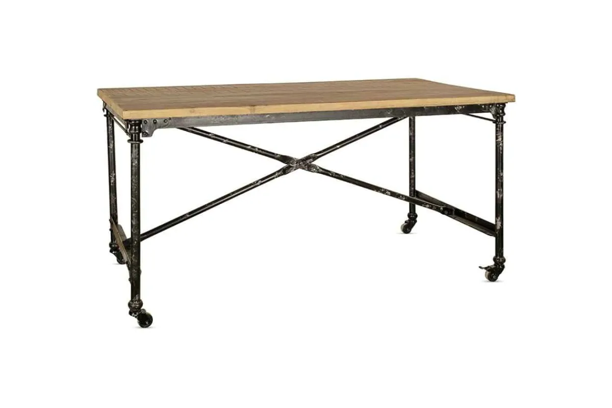 Home Office|Desks^Nkuku Benia Iron & Reclaimed Wood Desk