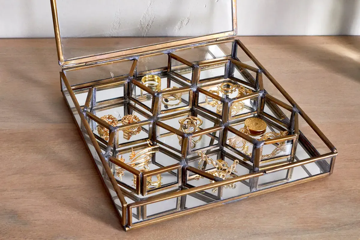 Jewellery & Jewellery Boxes|Decorative Display Boxes^Nkuku Bequai Honeycomb Box