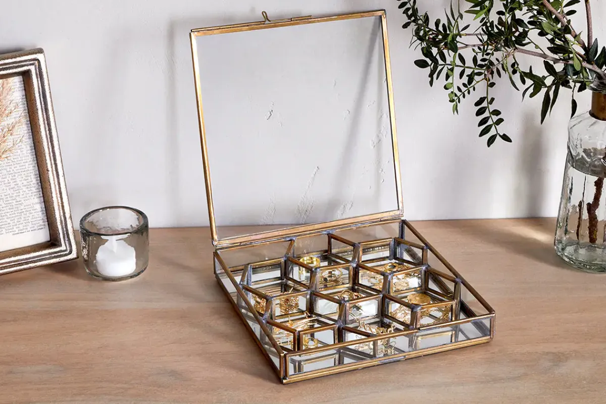 Jewellery & Jewellery Boxes|Decorative Display Boxes^Nkuku Bequai Honeycomb Box