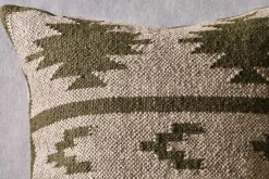 Bedroom Textiles|Cushions^Nkuku Bhumi Wool & Jute Cushion Cover - Moss Green