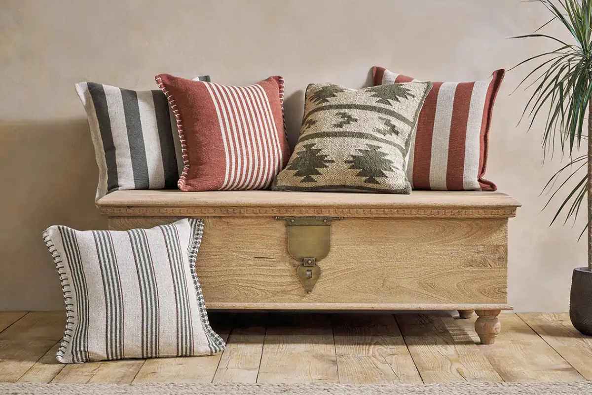 Bedroom Textiles|Cushions^Nkuku Bhumi Wool & Jute Cushion Cover - Moss Green