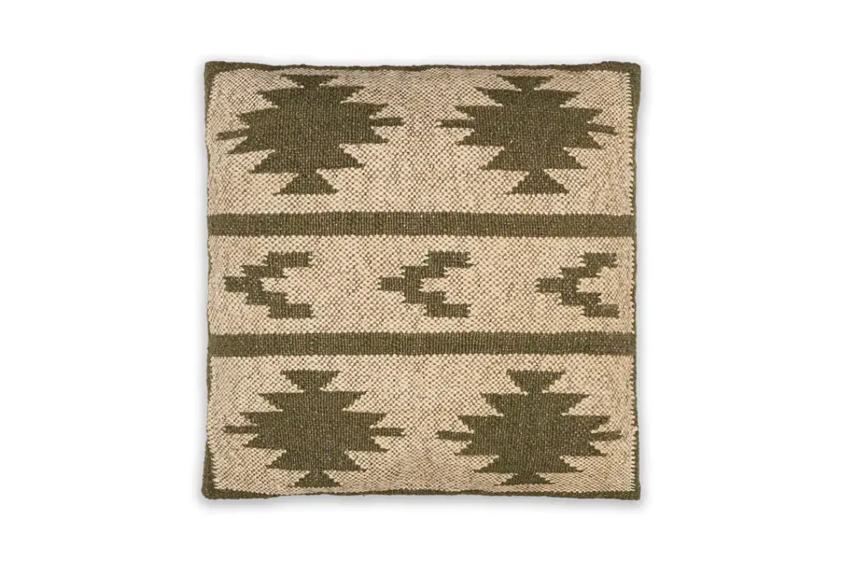 Bedroom Textiles|Cushions^Nkuku Bhumi Wool & Jute Cushion Cover - Moss Green