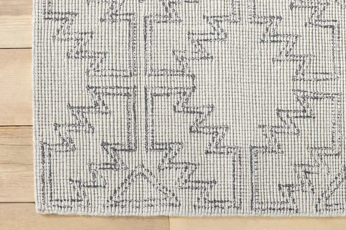 Rugs^Nkuku Bidiru Wool & Recycled Cotton Rug - Black & Off White