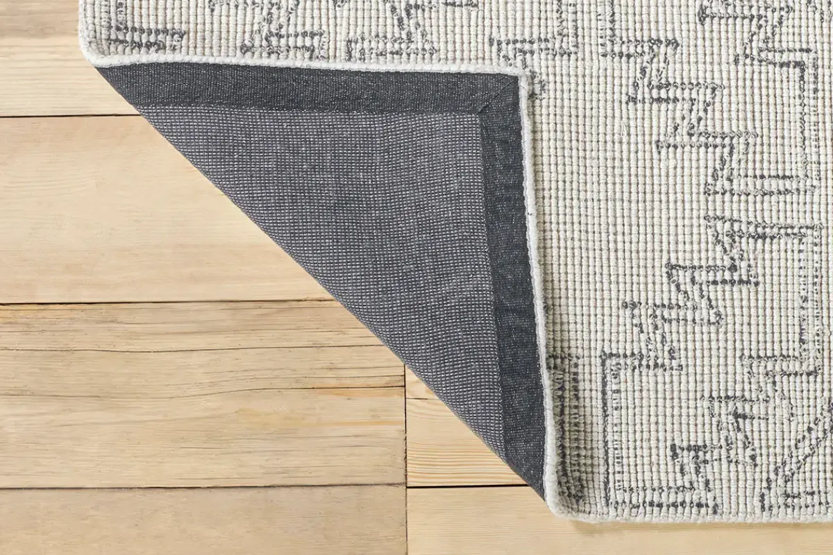 Rugs^Nkuku Bidiru Wool & Recycled Cotton Rug - Black & Off White