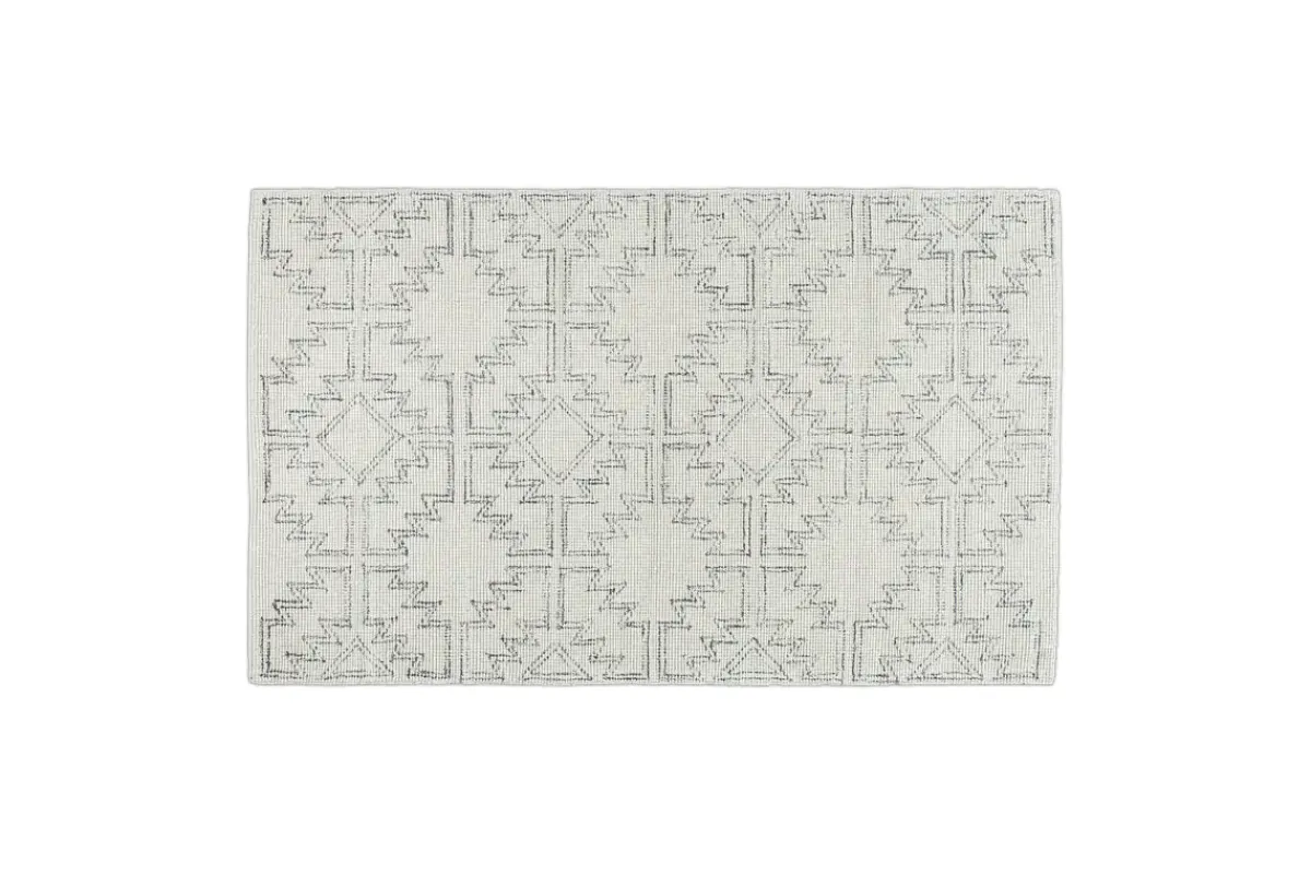 Rugs^Nkuku Bidiru Wool & Recycled Cotton Rug - Black & Off White