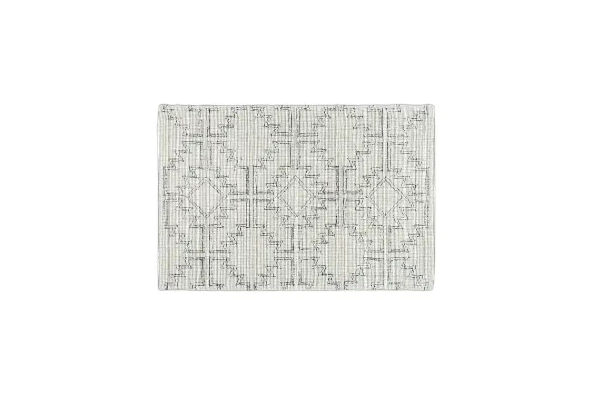 Rugs^Nkuku Bidiru Wool & Recycled Cotton Rug - Black & Off White