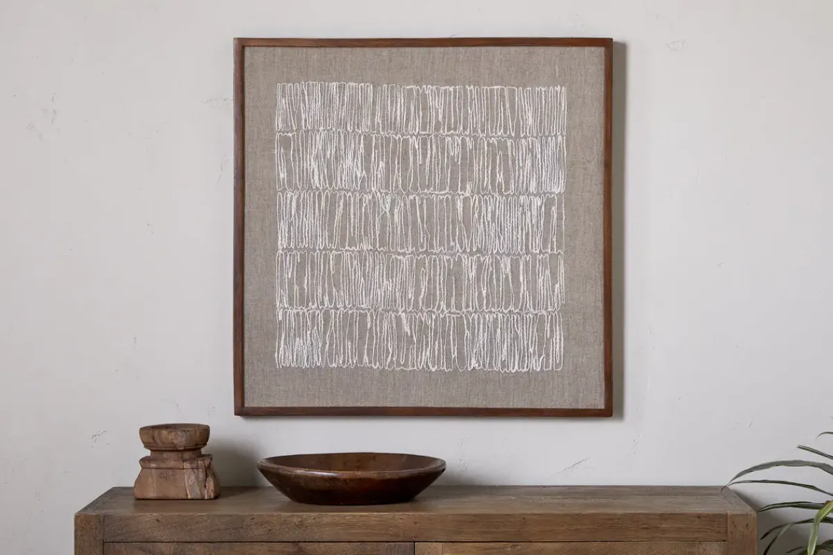 Wall Art^Nkuku Birala Hand Stitched Wall Art - Natural