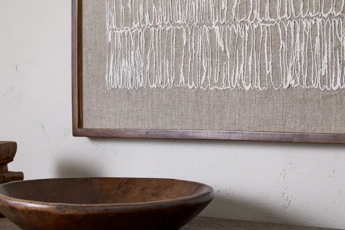 Wall Art^Nkuku Birala Hand Stitched Wall Art - Natural