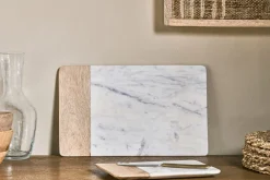 Pantry|Trays & Platters^Nkuku Bwari Long Marble Serving Board - White