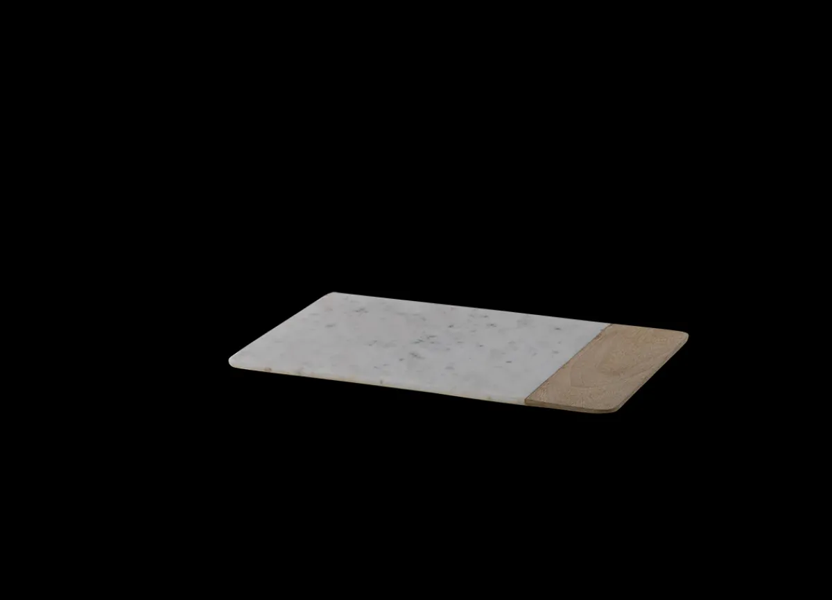 Pantry|Trays & Platters^Nkuku Bwari Long Marble Serving Board - White