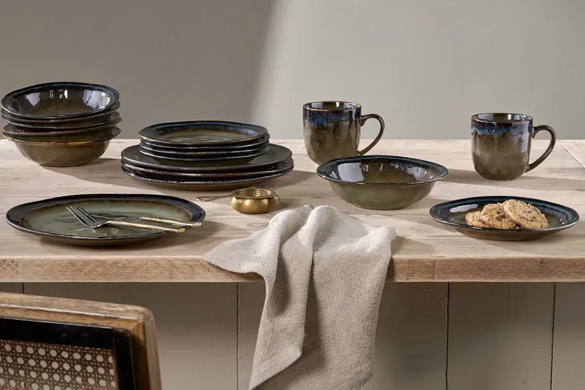 Plates^Nkuku Cali Dinner Plate - Earth Blue