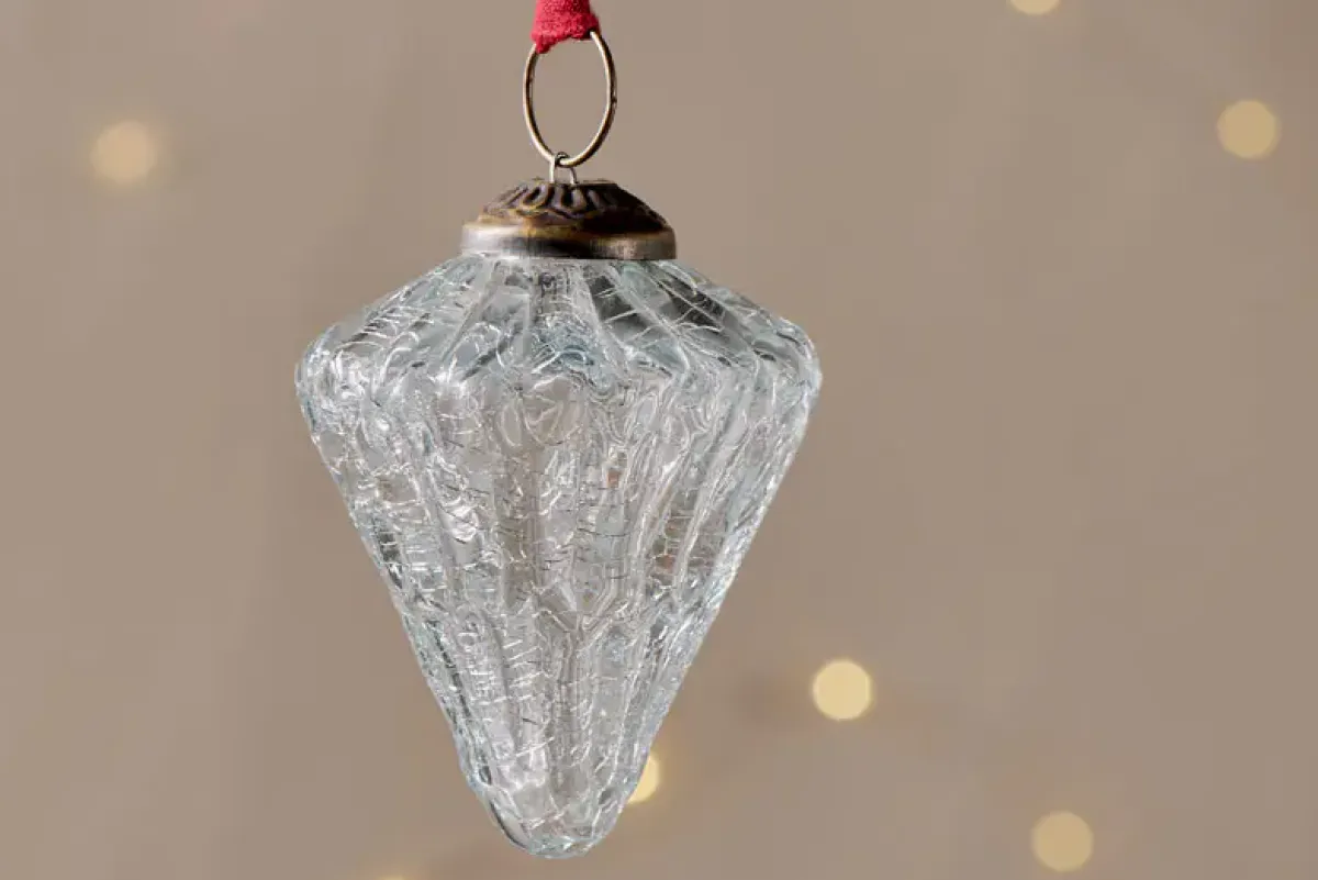 Baubles & Tree Decorations^Nkuku Calida Baubles - Clear Crackle (Set of 3)