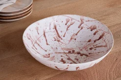 Serving Bowls^Nkuku Canela Splatter Serving Bowl - Dusty Terracotta