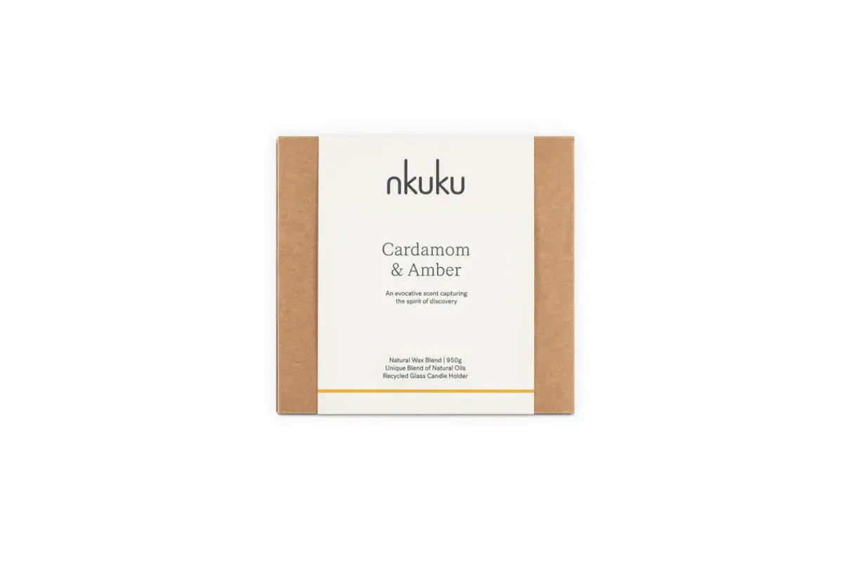 Home Fragrance|Candles^Nkuku Cardamom & Amber 3 Wick Scented Candle