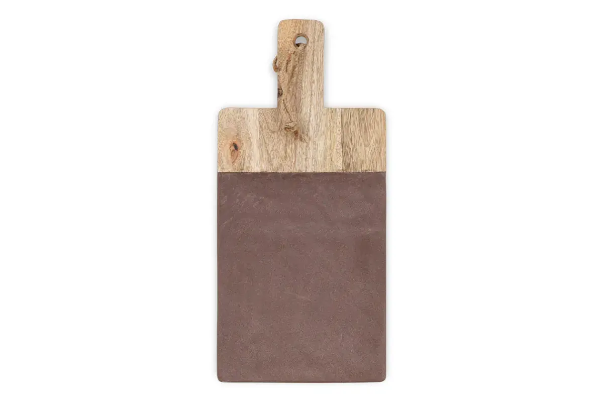 Cheese Board & Knives|Chopping Boards^Nkuku Cassia Mango Wood & Stone Board - Natural