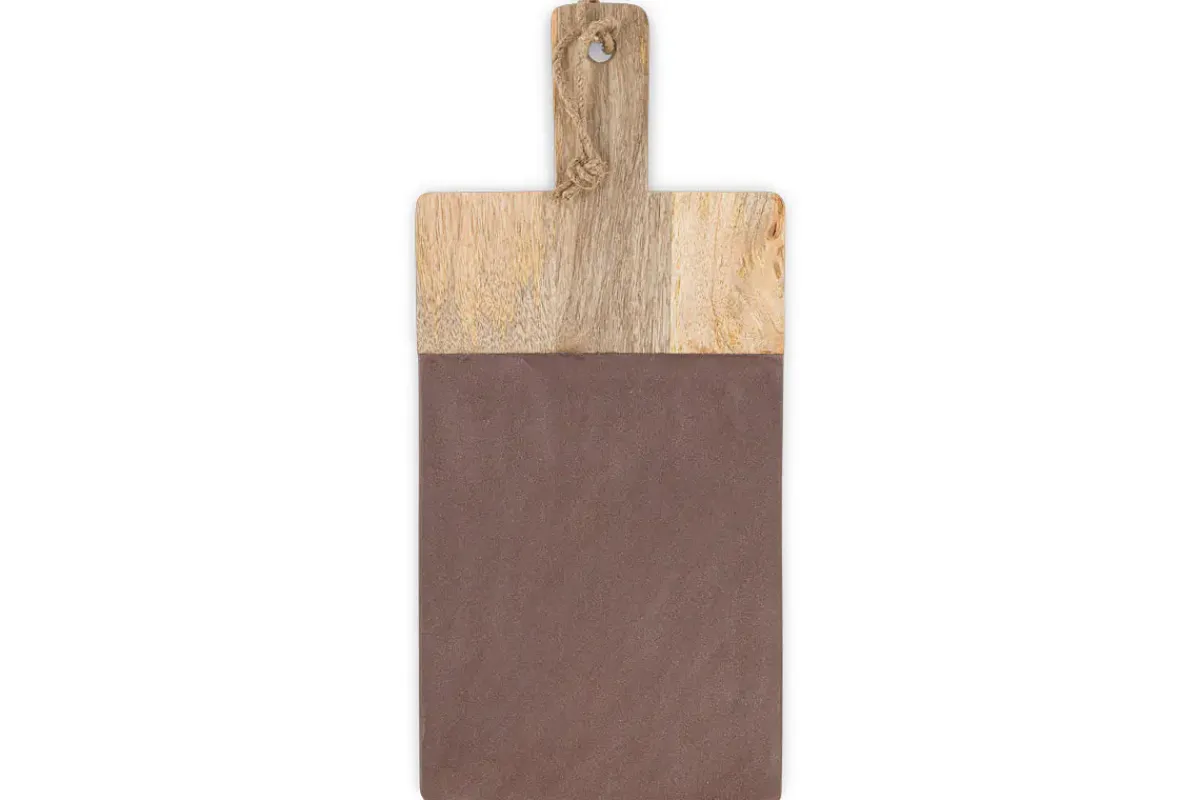 Cheese Board & Knives|Chopping Boards^Nkuku Cassia Mango Wood & Stone Board - Natural