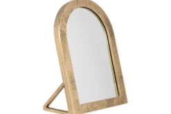 Desk Accessories^Nkuku Cayce Cast Aluminum Vanity Mirror - Antique Brass