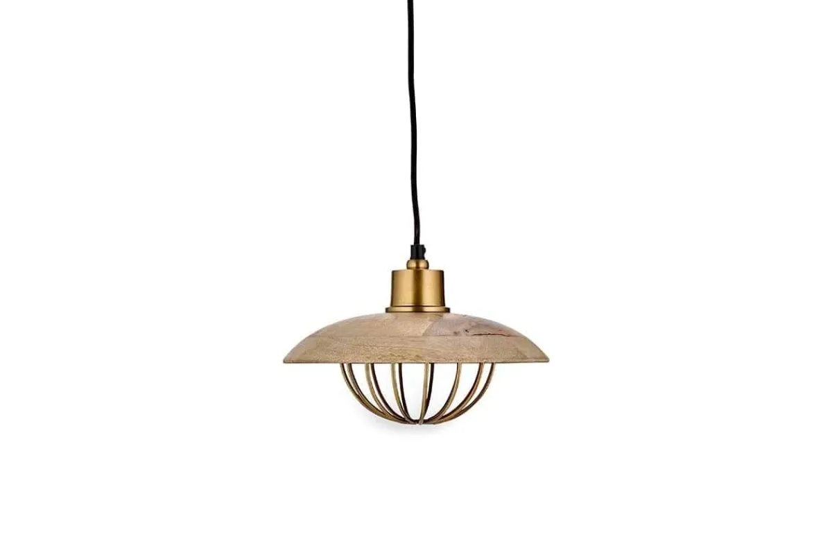 Pendant Lighting^Nkuku Chakai Wood & Metal Pendant - Small