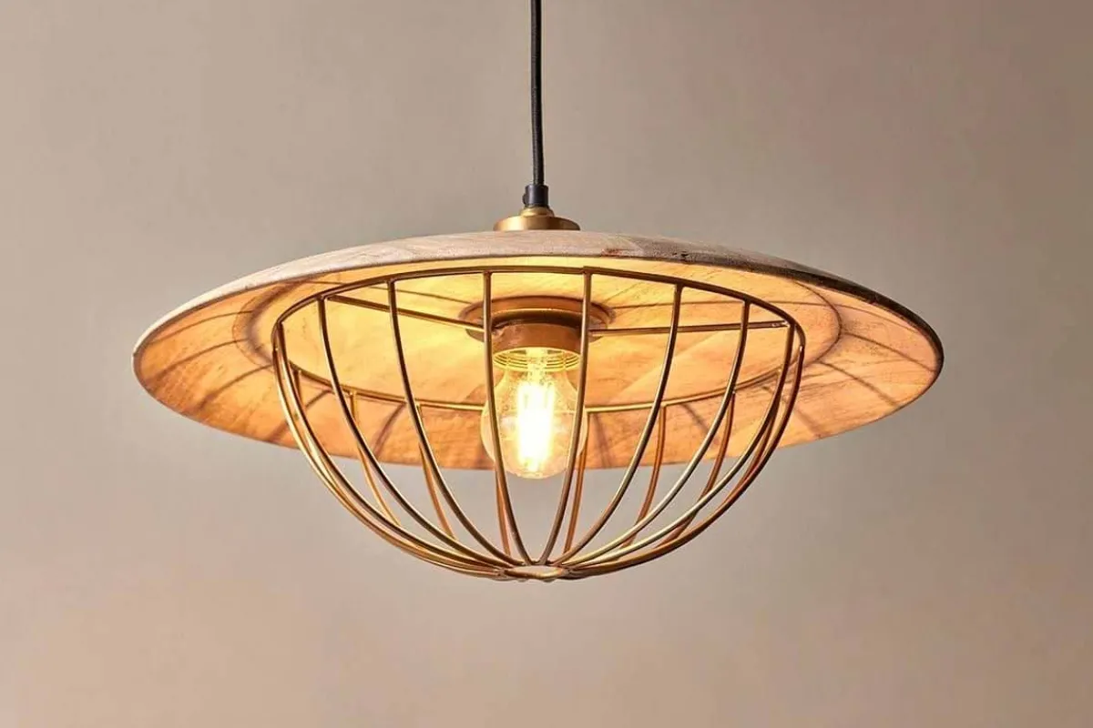 Pendant Lighting^Nkuku Chakai Wood & Metal Pendant - Large