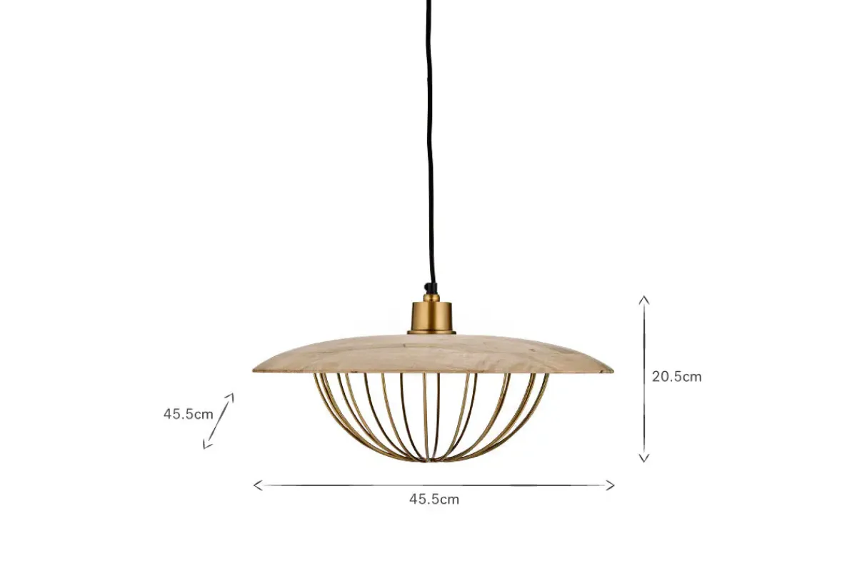 Pendant Lighting^Nkuku Chakai Wood & Metal Pendant - Large