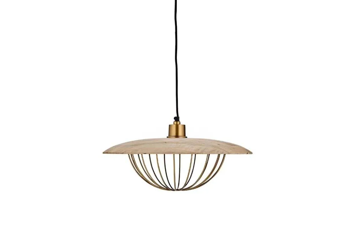 Pendant Lighting^Nkuku Chakai Wood & Metal Pendant - Large