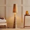 Floor Lamps^Nkuku Chameli Tapered Mango Wood Floor Lamp