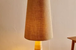 Floor Lamps^Nkuku Chameli Tapered Mango Wood Floor Lamp