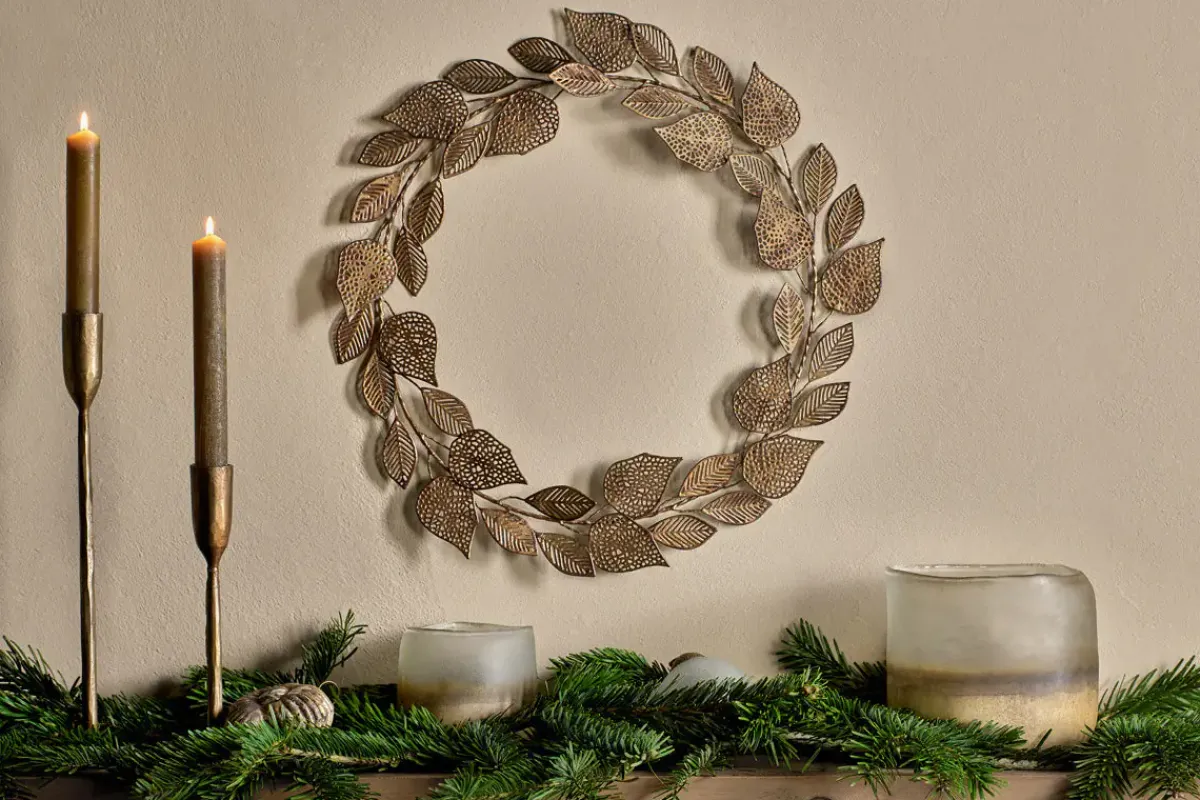 Wreaths & Garlands|Shades Of Nature^Nkuku Charita Wreath - Antique Brass