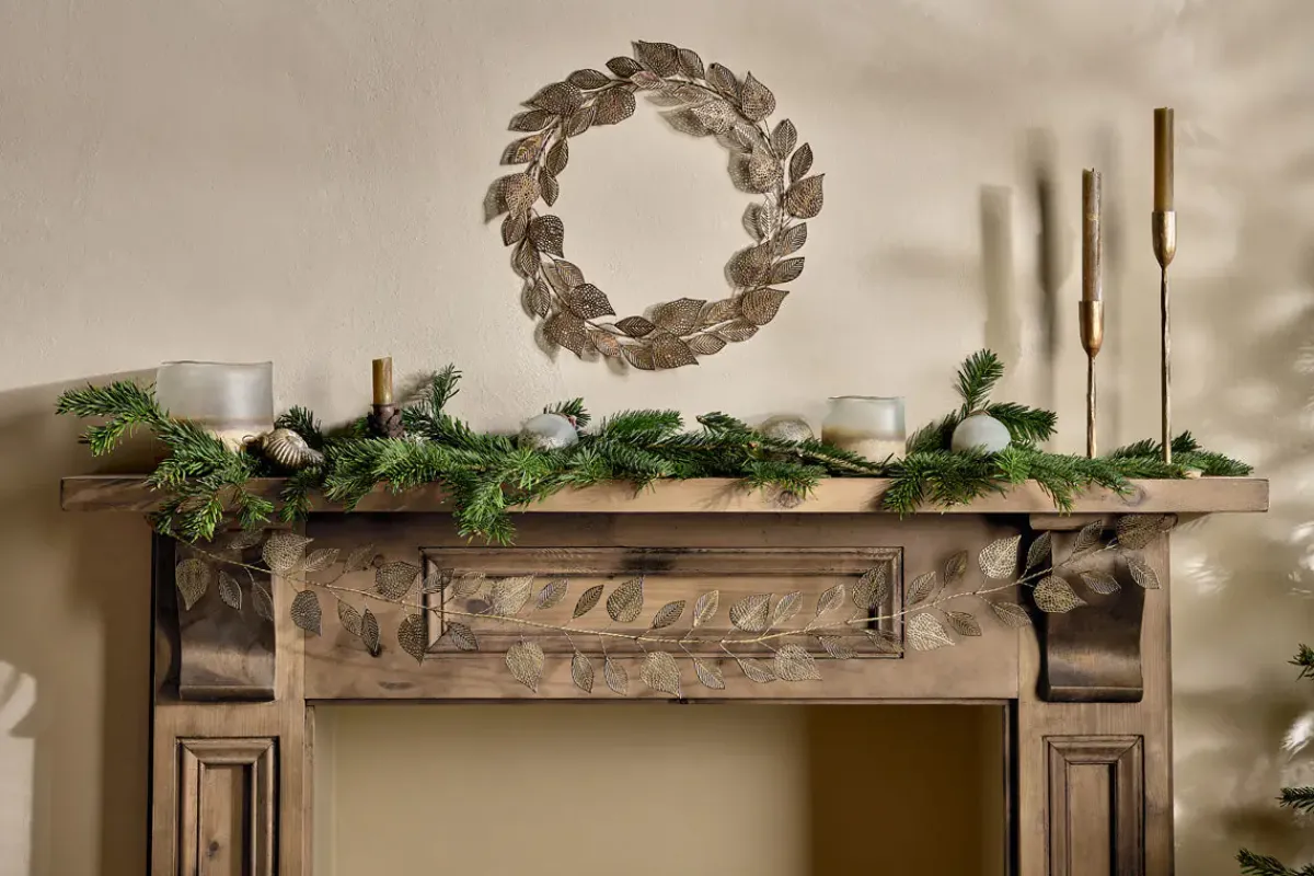 Wreaths & Garlands|Shades Of Nature^Nkuku Charita Wreath - Antique Brass