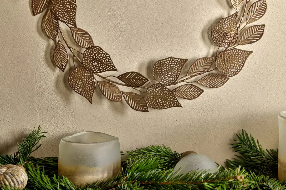 Wreaths & Garlands|Shades Of Nature^Nkuku Charita Wreath - Antique Brass