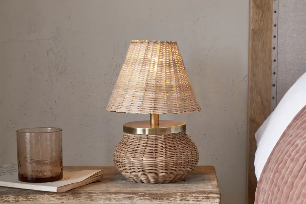 Bedside Lamps|Table Lamps^Nkuku Cija Rattan Table Lamp - Natural